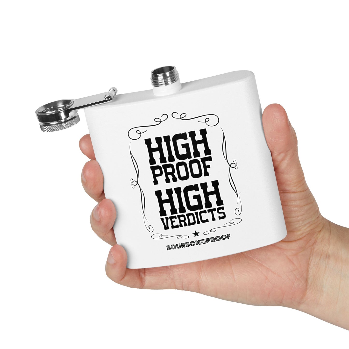 High Proof High Verdicts Flask - White