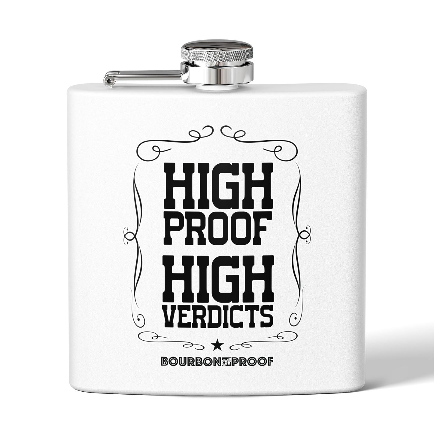High Proof High Verdicts Flask - White